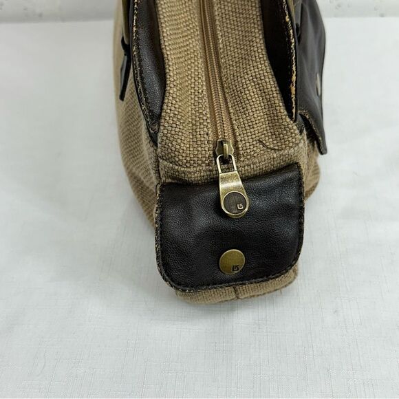 Burton Canvas and Vegan Leather Satchel Shoulder Bag Purse - Picture 5 of 15